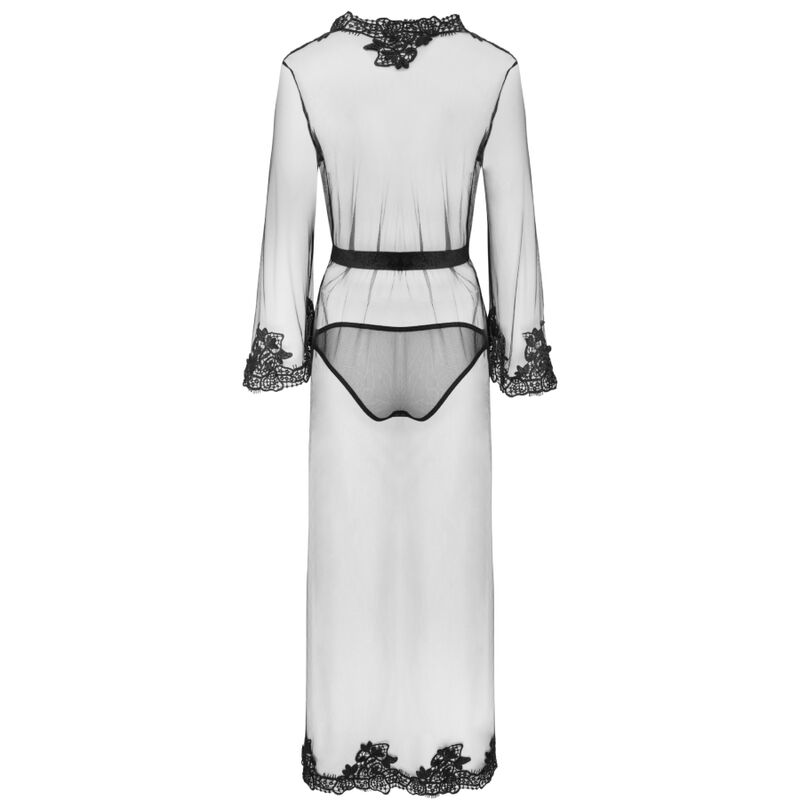 LIVCO CORSETTI FASHION - NOKINA LC XG055 DRESSIN G GOWN + PANTY BLACK ONE SIZE - Amore24