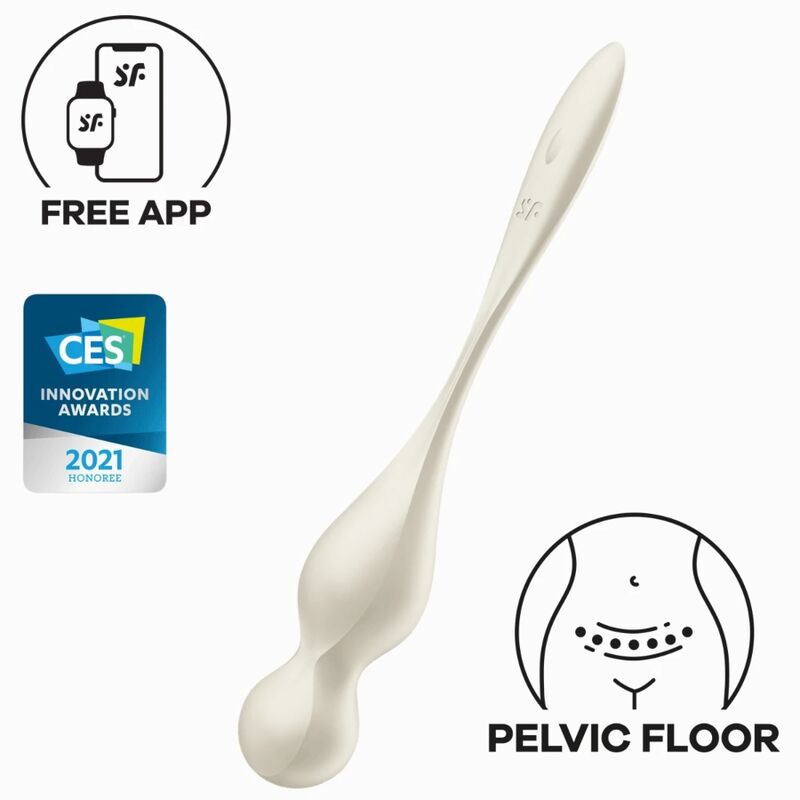SATISFYER - LOVE BIRDS VIBRATING KEGEL BALLS WHITE - Amore24