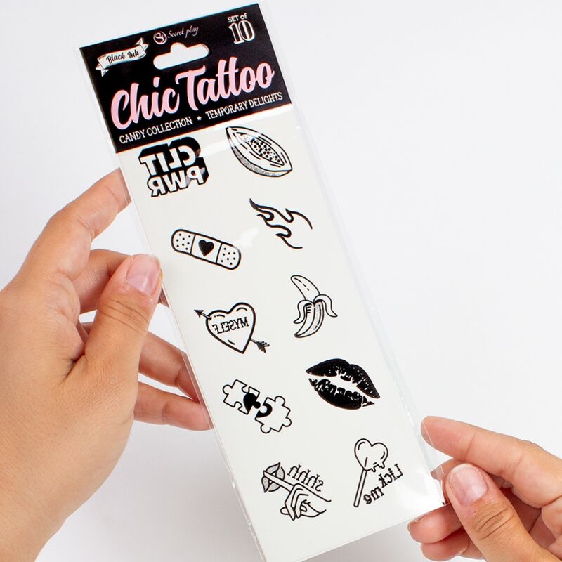 SECRET PLAY - SET OF 10 CANDY COLLECTION TEMPORARY TATTOOS - Amore24