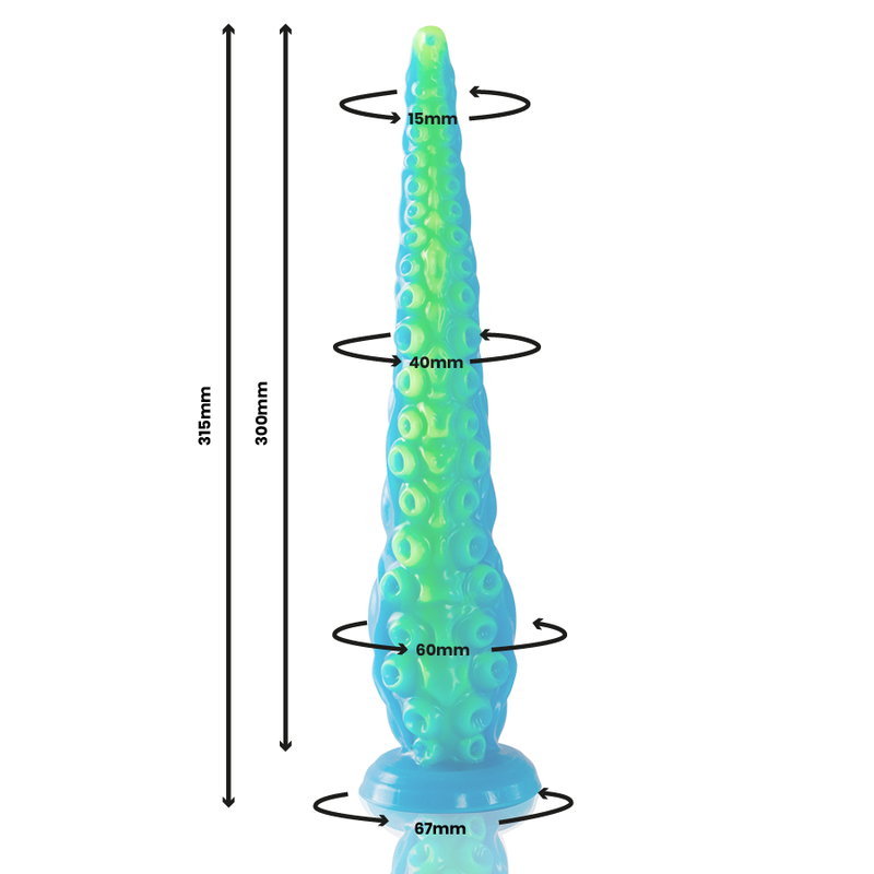 EPIC - SCYLLA FLUORESCENT THIN TENTACLE DILDO LARGE SIZE - Amore24