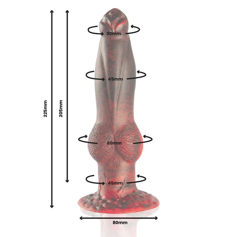EPIC - PROMETHEUS DILDO TITAN IN FLAMES RECHARGEABLE REMOTE CONTROL - Amore24