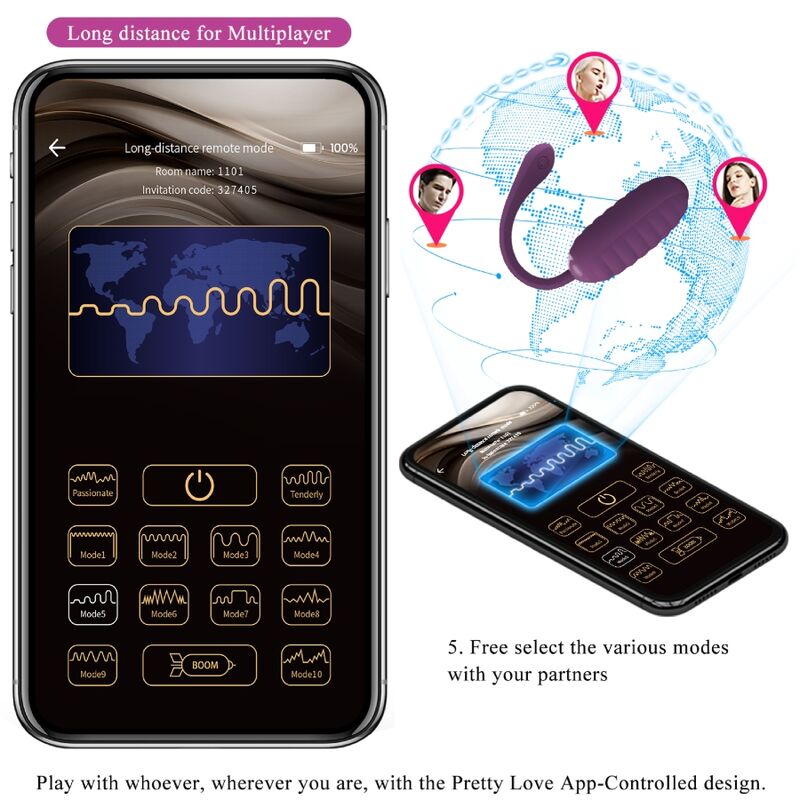 PRETTY LOVE - CASPER PURPLE RECHARGEABLE VIBRATING EGG - Amore24