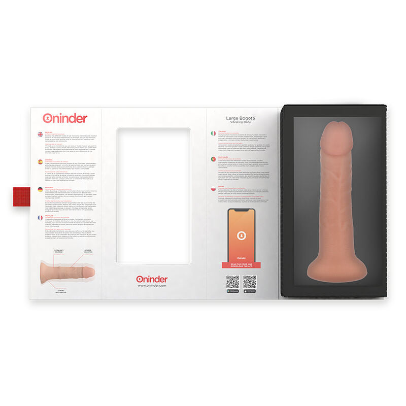 ONINDER - LARGE BOGOTÁ VIBRATOR DILDO 9 SPEEDS NATURAL 22 CM -O- 4.5 CM - FREE APP - Amore24