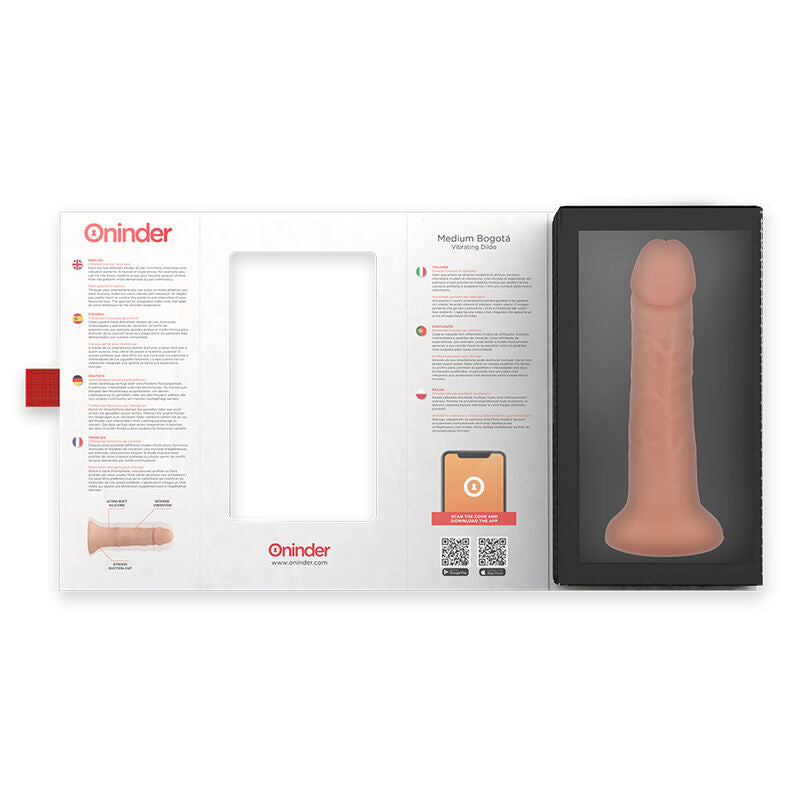ONINDER - MEDIUM BOGOTÁ VIBRATOR DILDO 9 SPEEDS NATURAL 20 CM -O- 4.2 CM - FREE APP - Amore24