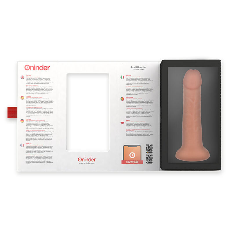 ONINDER - SMALL BOGOTÁ VIBRATOR DILDO 9 SPEEDS NATURAL 17.5 CM -O- 4 CM - FREE APP - Amore24