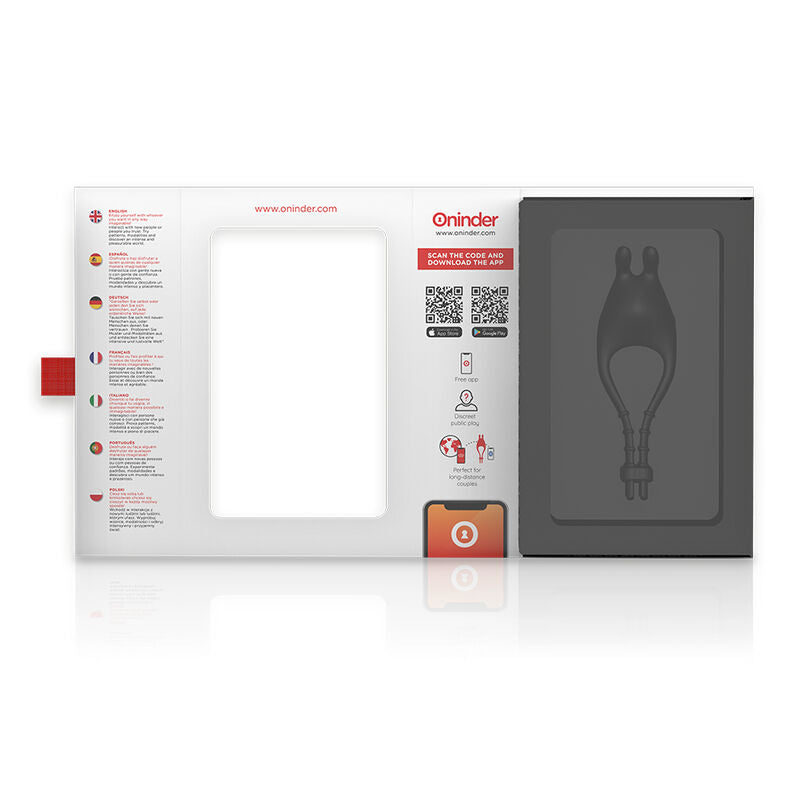 ONINDER - PAMPA RECHARGEABLE ADJUSTABLE VIBRATOR RING WITH CLITORIS STIMULATOR 10 SPEED - FREE APP - Amore24