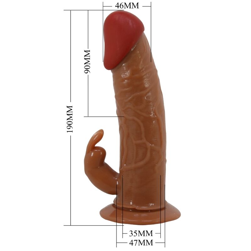 PRETTY LOVE - MARION HARNESS UNIVERSAL BRIEFS WITH VIBRATION DILDO 19 CM BROWN - Amore24