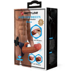 PRETTY LOVE - MARION HARNESS UNIVERSAL BRIEFS WITH VIBRATION DILDO 19 CM BROWN - Amore24