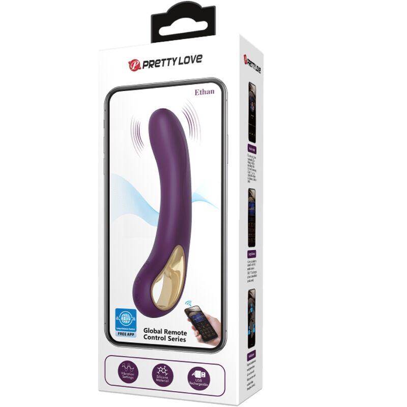 PRETTY LOVE - ETHAN RECHARGEABLE VIBRATOR LILA - Amore24