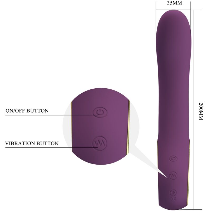 PRETTY LOVE - ETHAN RECHARGEABLE VIBRATOR LILA - Amore24
