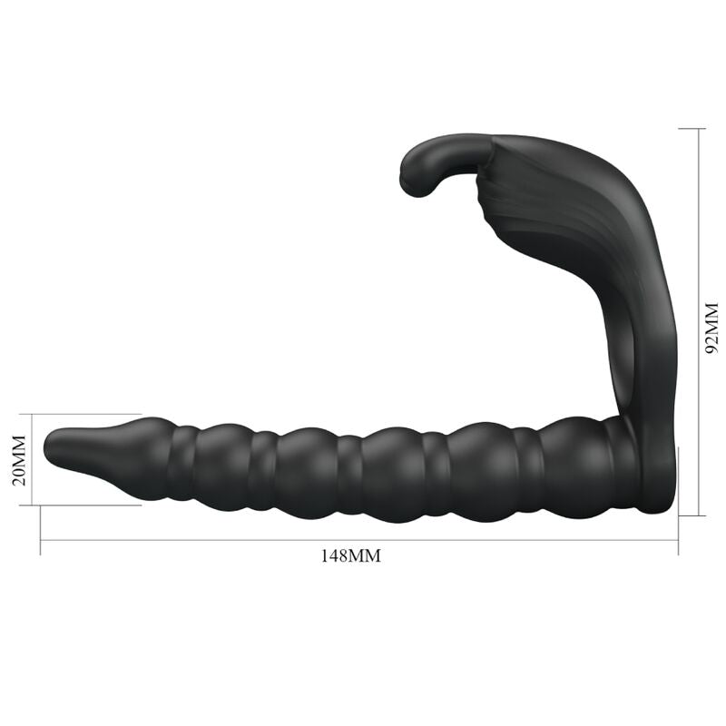 PRETTY LOVE - BLACKNEY PENIS RING WITH BLACK VIBRATOR PLUG - Amore24