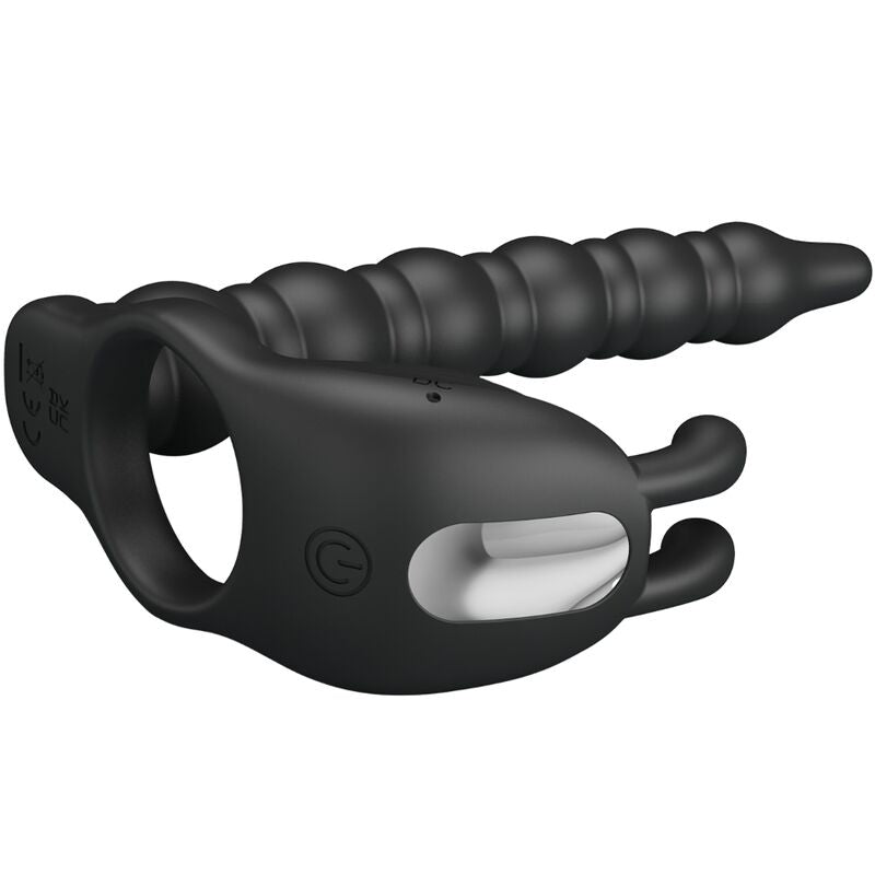 PRETTY LOVE - BLACKNEY PENIS RING WITH BLACK VIBRATOR PLUG - Amore24