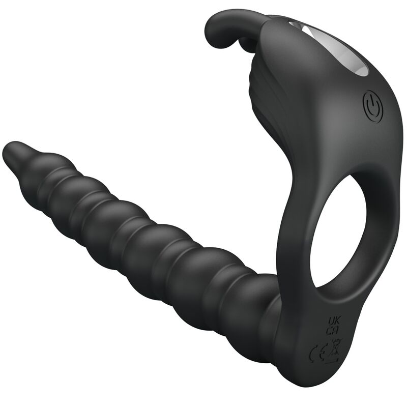 PRETTY LOVE - BLACKNEY PENIS RING WITH BLACK VIBRATOR PLUG - Amore24
