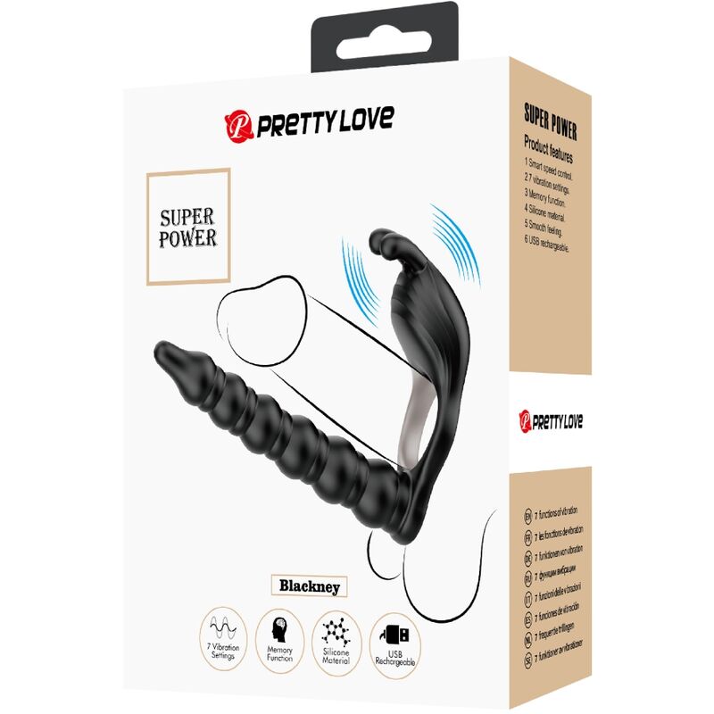 PRETTY LOVE - BLACKNEY PENIS RING WITH BLACK VIBRATOR PLUG - Amore24