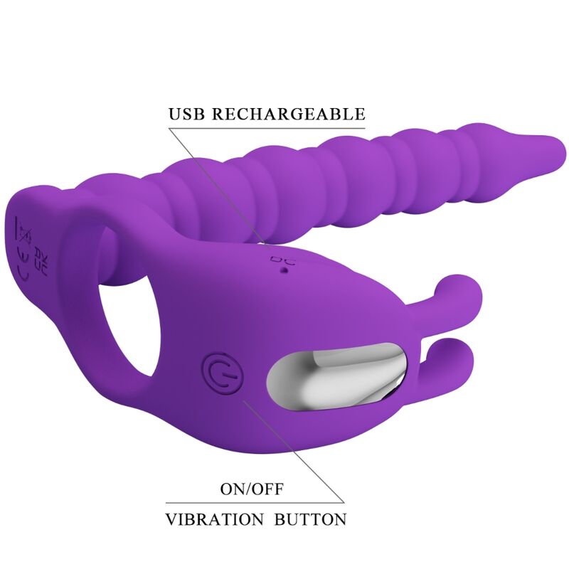 PRETTY LOVE - BLACKNEY PENIS RING WITH LILA VIBRATOR PLUG - Amore24