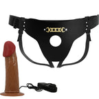 PRETTY LOVE - STARKS HARNESS BRIEFS MULTI-SPEED VIBRATION DILDO 17,5 CM LIGHT BROWN - Amore24