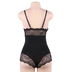 SUBBLIME - BLACK FLORAL LACE DETAIL TEDDY L/XL - Amore24