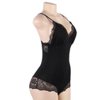 SUBBLIME - BLACK FLORAL LACE DETAIL TEDDY L/XL - Amore24