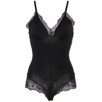 SUBBLIME - BLACK FLORAL LACE DETAIL TEDDY L/XL - Amore24