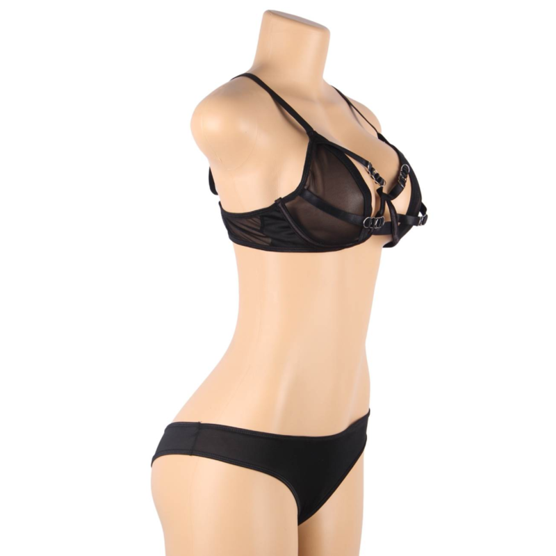 SUBBLIME - TWO PIECE SET OF TRANSPARENCY BRA AND S/M STRIPS - Amore24