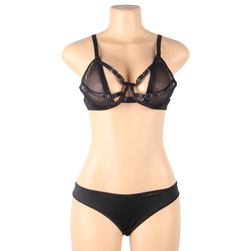 SUBBLIME - TWO PIECE SET OF TRANSPARENCY BRA AND S/M STRIPS - Amore24