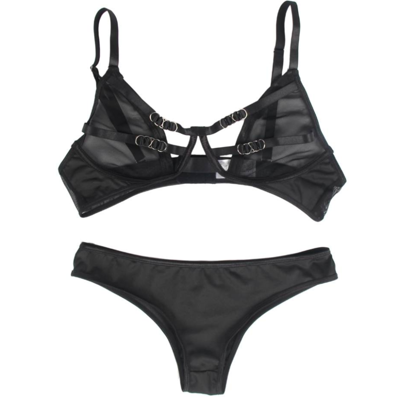 SUBBLIME - TWO PIECE SET OF TRANSPARENCY BRA AND S/M STRIPS - Amore24