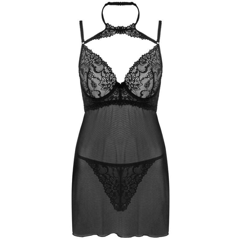 LIVCO CORSETTI FASHION - BINELLA SET BABYDOLL + THONG BLACK - Amore24