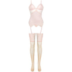 LIVCO CORSETTI FASHION - PERSINNE PEACH SET CORSET + PANTY + STOCKINGS - Amore24