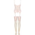 LIVCO CORSETTI FASHION - PERSINNE PEACH SET CORSET + PANTY + STOCKINGS - Amore24