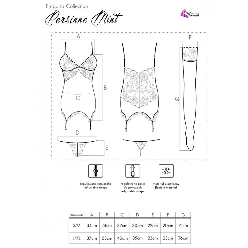 LIVCO CORSETTI FASHION - PERSINNE MIT EMPORIO SET CORSET + PANTY + STOCKINGS - Amore24