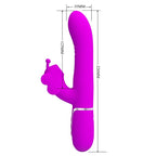 PRETTY LOVE - MULTIFUNCTION RABBIT VIBRATOR 4 IN 1 BUTTERFLY FUCHSIA - Amore24