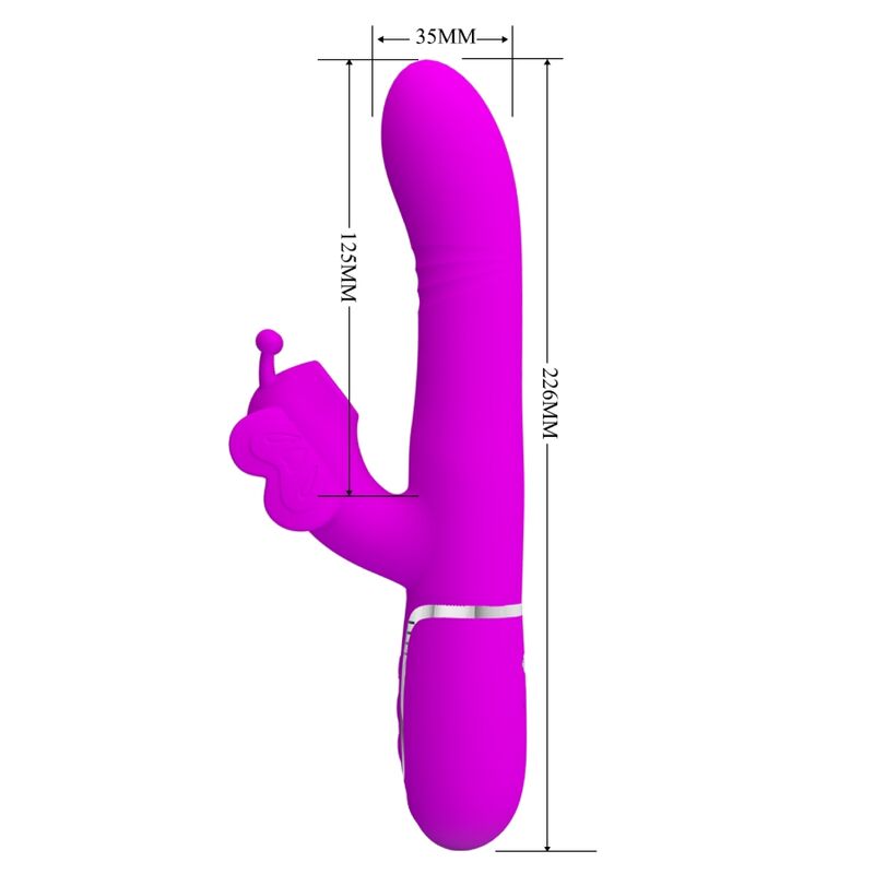 PRETTY LOVE - MULTIFUNCTION RABBIT VIBRATOR 4 IN 1 BUTTERFLY FUCHSIA - Amore24