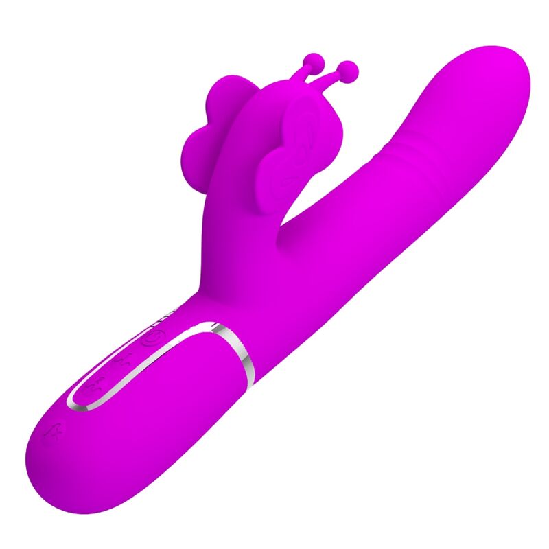 PRETTY LOVE - MULTIFUNCTION RABBIT VIBRATOR 4 IN 1 BUTTERFLY FUCHSIA - Amore24