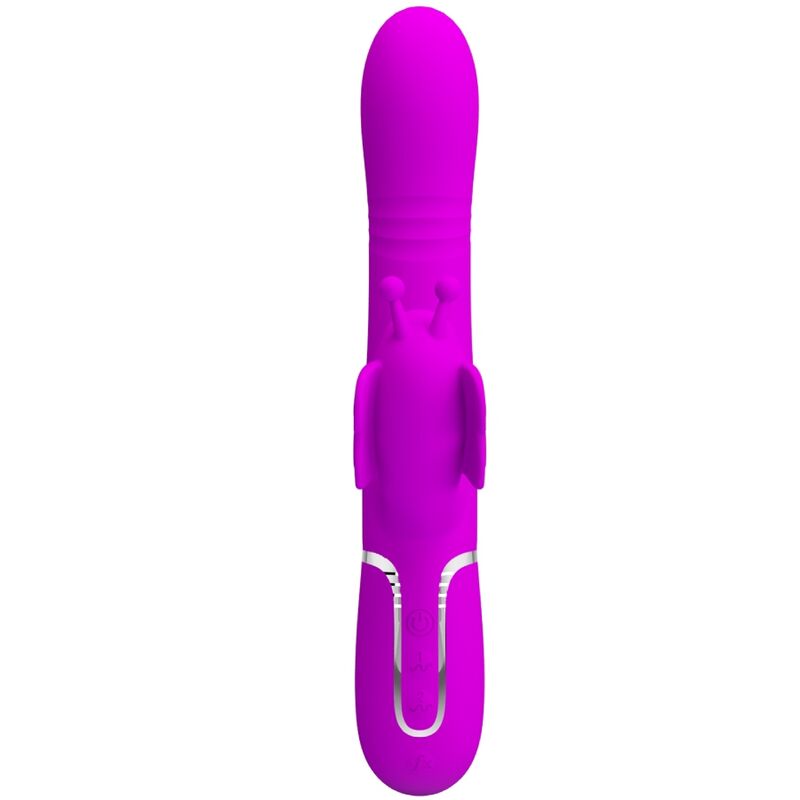 PRETTY LOVE - MULTIFUNCTION RABBIT VIBRATOR 4 IN 1 BUTTERFLY FUCHSIA - Amore24