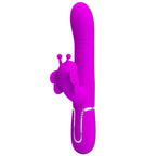 PRETTY LOVE - MULTIFUNCTION RABBIT VIBRATOR 4 IN 1 BUTTERFLY FUCHSIA - Amore24
