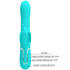PRETTY LOVE - MULTIFUNCTION RABBIT VIBRATOR 4 IN 1 BUTTERFLY AQUA GREEN - Amore24