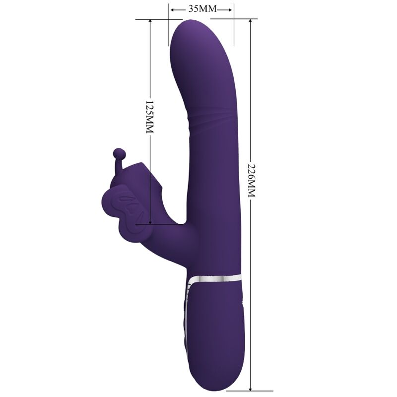 PRETTY LOVE - MULTIFUNCTION RABBIT VIBRATOR 4 IN 1 BUTTERFLY PURPLE - Amore24