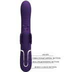 PRETTY LOVE - MULTIFUNCTION RABBIT VIBRATOR 4 IN 1 BUTTERFLY PURPLE - Amore24