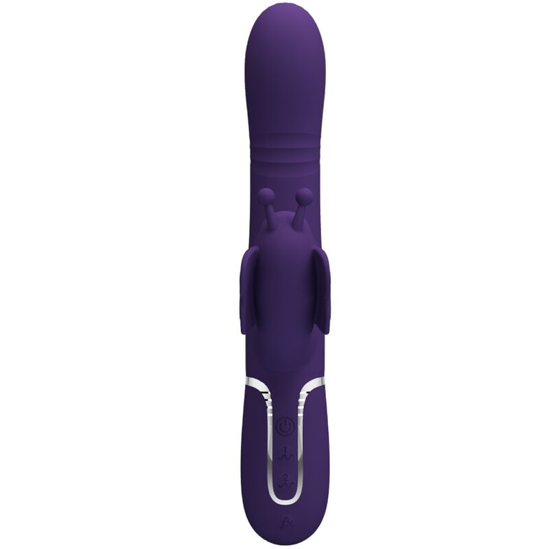 PRETTY LOVE - MULTIFUNCTION RABBIT VIBRATOR 4 IN 1 BUTTERFLY PURPLE - Amore24