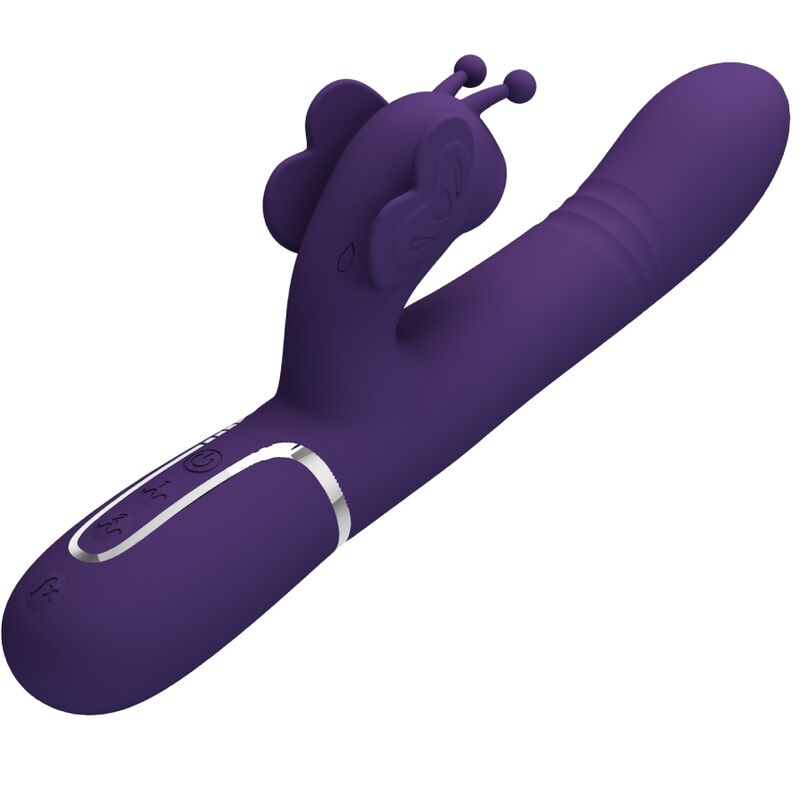 PRETTY LOVE - MULTIFUNCTION RABBIT VIBRATOR 4 IN 1 BUTTERFLY PURPLE - Amore24