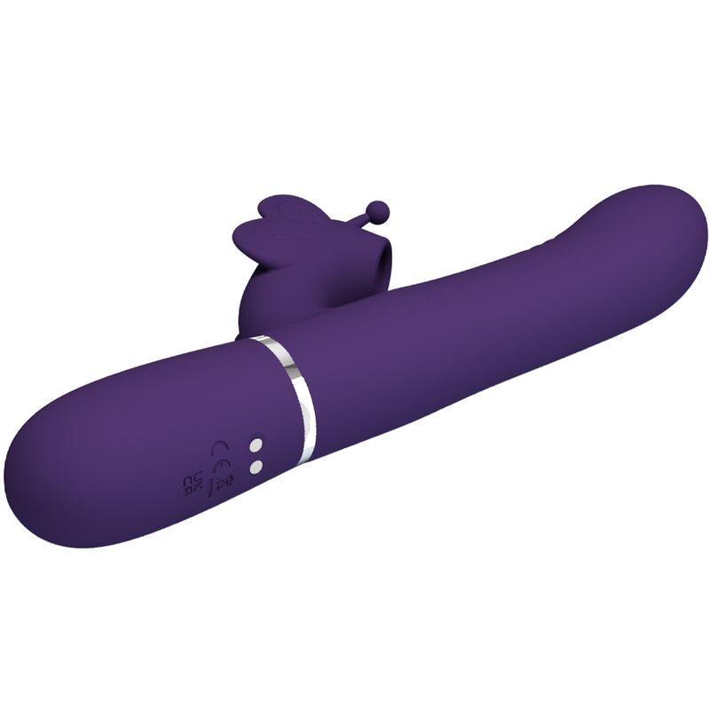 PRETTY LOVE - MULTIFUNCTION RABBIT VIBRATOR 4 IN 1 BUTTERFLY PURPLE - Amore24