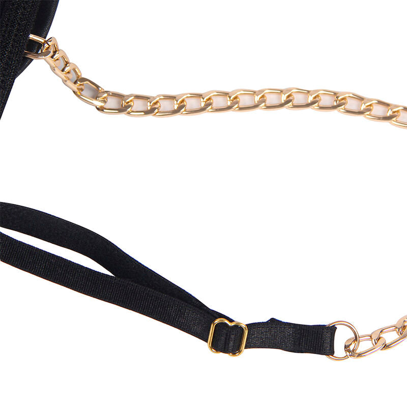 SUBBLIME - BLACK CHAIN SUSPENDERS BODYSUIT L/XL - Amore24