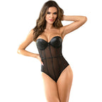 SUBBLIME - BLACK CHAIN SUSPENDERS BODYSUIT L/XL - Amore24