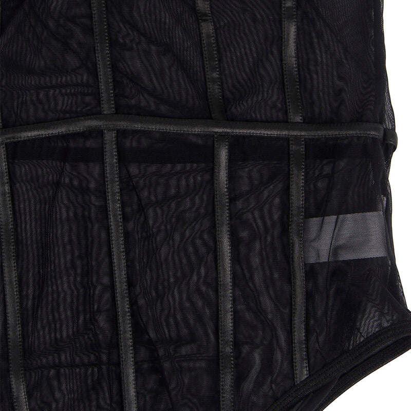 SUBBLIME - BLACK CHAIN SUSPENDERS BODYSUIT L/XL - Amore24