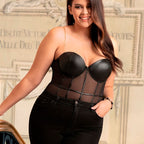 SUBBLIME - BLACK CHAIN SUSPENDERS BODYSUIT L/XL - Amore24