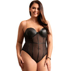 SUBBLIME - BLACK CHAIN SUSPENDERS BODYSUIT L/XL - Amore24
