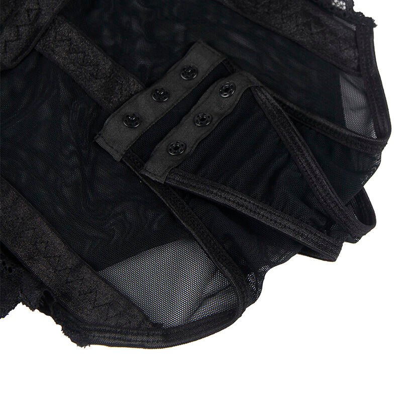 SUBBLIME - TEDDY WITH GARTER STRAP DETAIL CHEST BLACK L/XL - Amore24