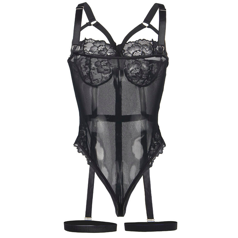 SUBBLIME - TEDDY WITH GARTER STRAP DETAIL CHEST BLACK L/XL - Amore24