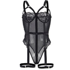 SUBBLIME - TEDDY WITH GARTER STRAP DETAIL CHEST BLACK L/XL - Amore24