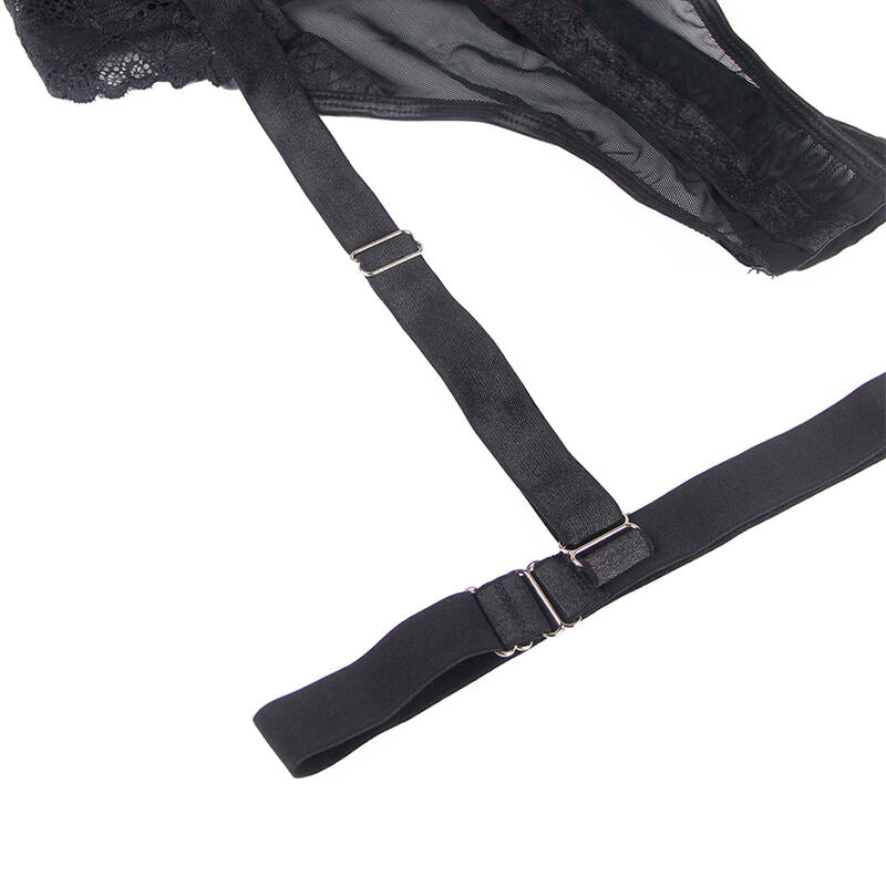 SUBBLIME - TEDDY WITH GARTER STRAP DETAIL CHEST BLACK L/XL - Amore24